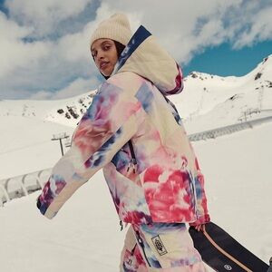 Free People Multicolor Tie-Dye Ski Jacket - Pink, Blue, Cream